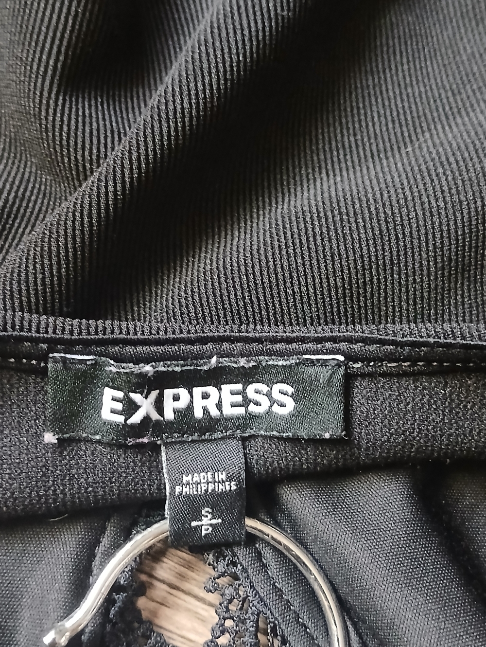 Express Black Lace-Trim Bodysuit Tank Top - Picture 9 of 13